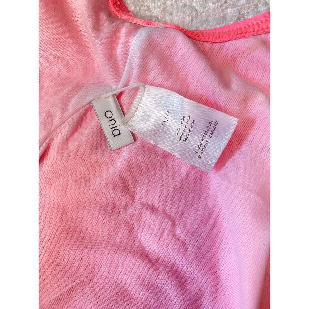 Onia Kelly Solid One Piece Swimsuit Neon Pink Peach Scoop Back - Picture 3 of 3